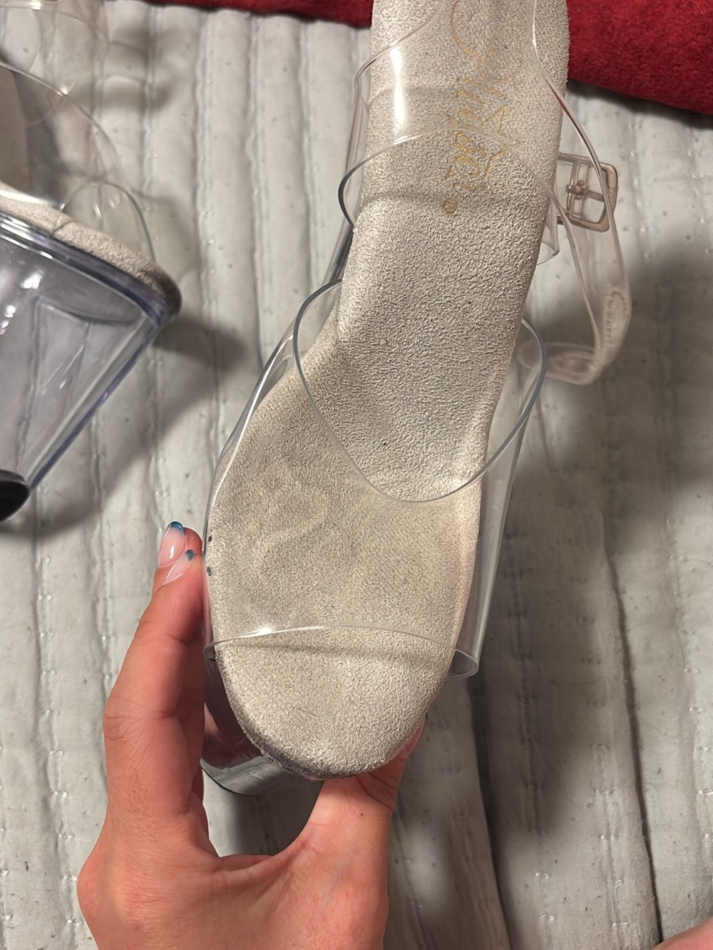 Pleaser Clear Platform Stiletto Sandals - Picture 4 of 4